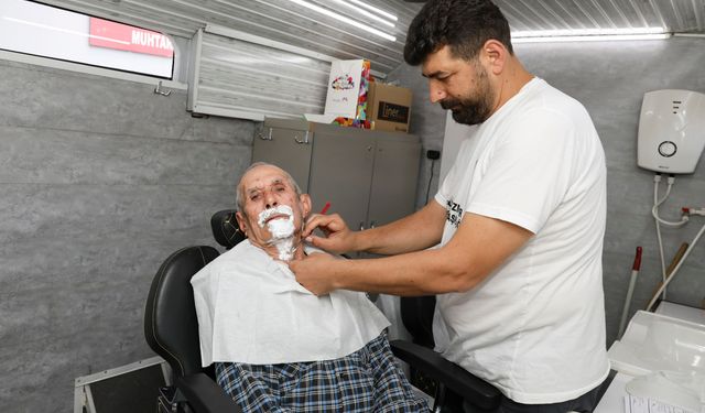 Kırsal Mahallelere Ücretsiz Bayram Tıraşı Hizmeti