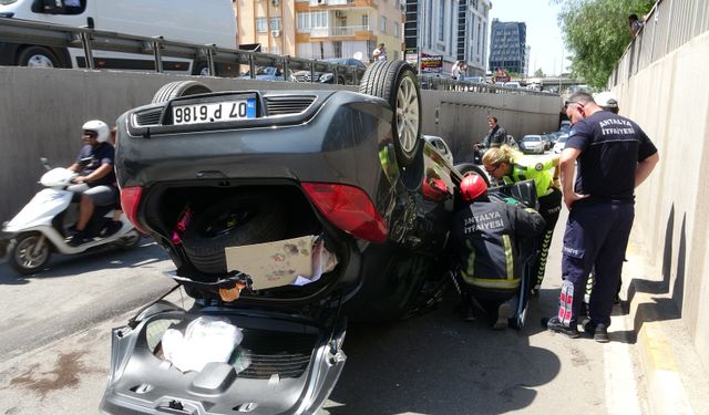 Takla Atan Araçtan Burnu Bile Kanamadan Çıktı