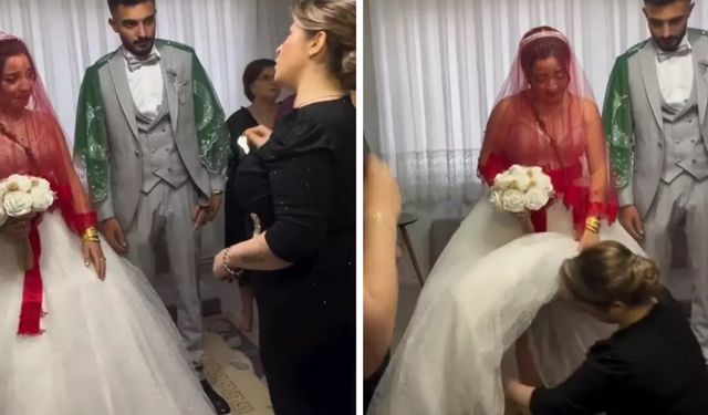 Gelinin Eteğini Kaldırarak Yaptığı Hareket Sosyal Medyada Gündem Oldu