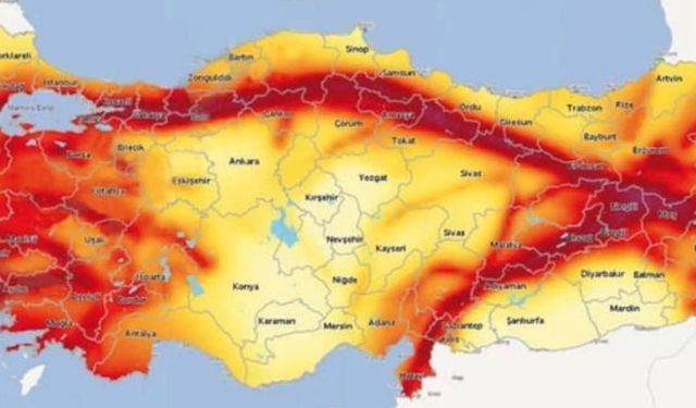 Türkiye'nin Deprem Haritası Açıklandı! 45 İl Risk Altında