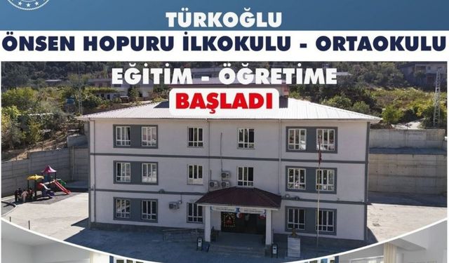 Türkoğlu'na Eğitim Müjdesi: 8 Derslikli Modern Okul Açıldı