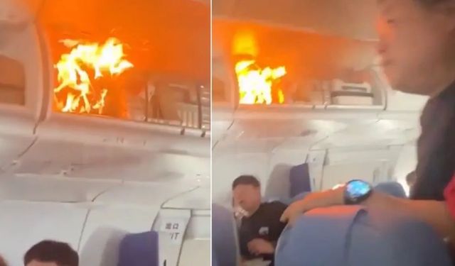 Havadaki Uçakta Panik! Kabinde Yangın Çıktı