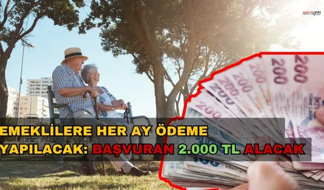 Emeklilere Her Ay Ödeme Yapılacak: Başvuran 2.000 TL Alacak