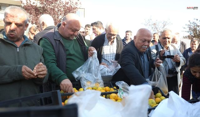 Mandalinanın fiyatı 2 TL'ye düşünce üreticiler tonlarca ürünü vatandaşlara ücretsiz dağıttılar