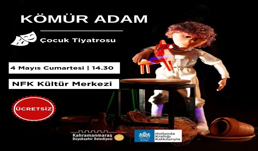 Kahramanmaraş'ta Kömür Adam Tiyatro Gösterisi Çocuklarla Buluşuyor