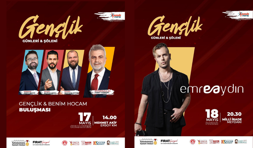 Kahramanmaraş’ta Gençlik Şöleni Başlıyor: Emre Aydın Sahne Alacak!