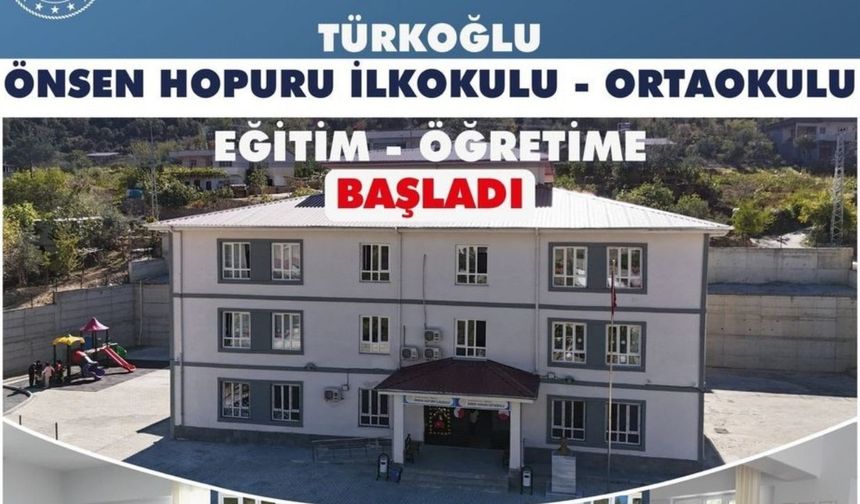 Türkoğlu'na Eğitim Müjdesi: 8 Derslikli Modern Okul Açıldı