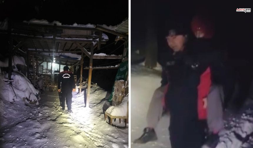 Kahramanmaraş'ta karda mahsur kalan iki kişi itfaiye ekiplerince kurtarıldı