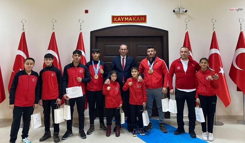 Afşin Kaymakamı wushu şampiyonlarını tebrik etti