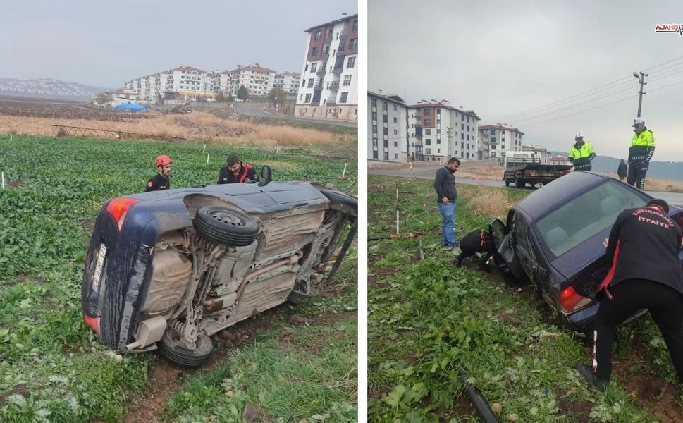 Kahramanmaraş'ta Kontrolden Çıkan Araç Savruldu 1 Yaralı