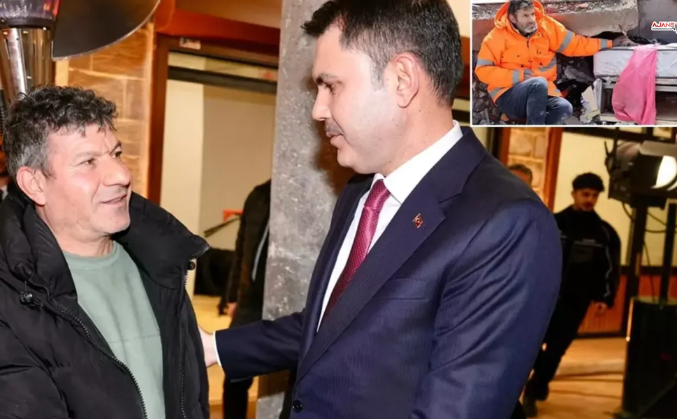 Bakan Kurum’dan Depremin Simgesi Olan Babaya Anlamlı Ziyaret