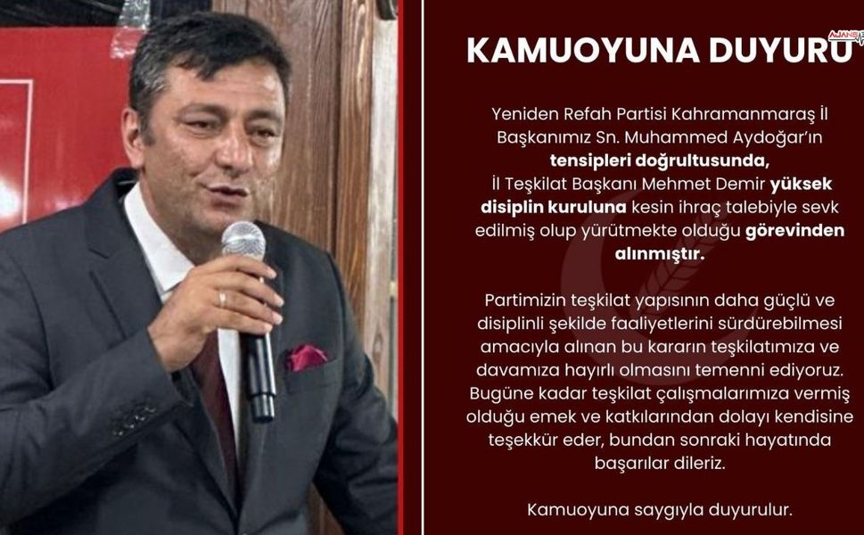 Yeniden Refah Partisi’nde Görev Değişikliği